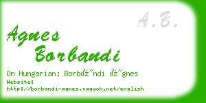 agnes borbandi business card